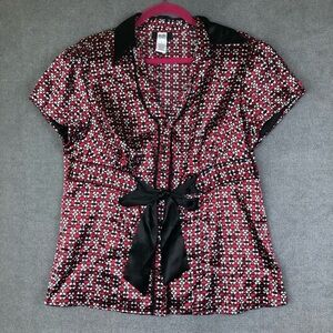 Studio 1940 vintage Y2K button down short sleeve blouse size L